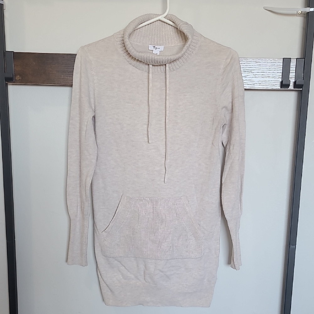 Thyme Maternity Cream Cowl Neck Sweater